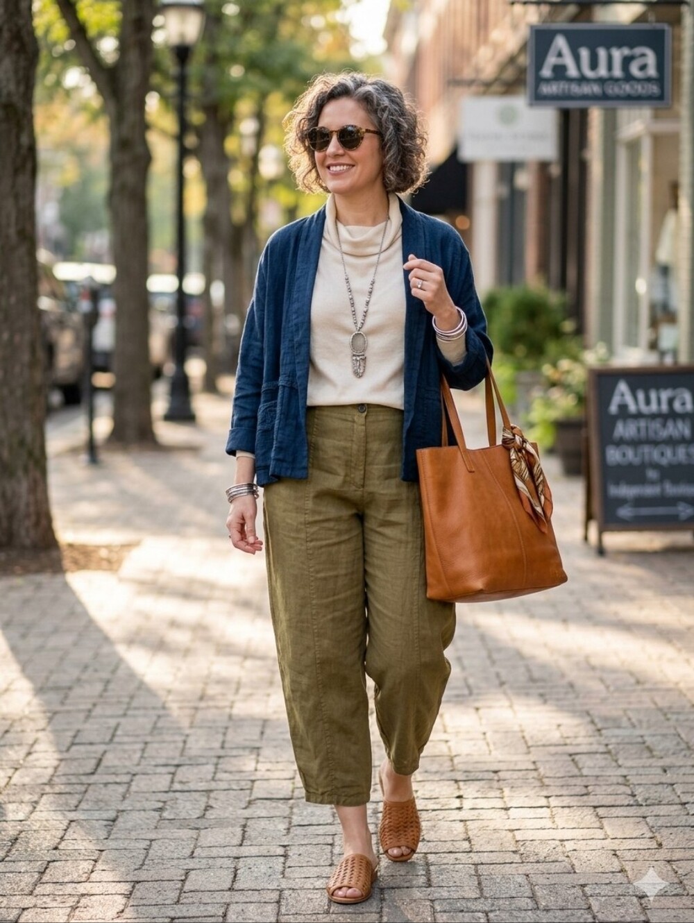 Oska Balloon Crop Barrel Leg 100% Linen Pants - Olive Indie Slease Lagenlook